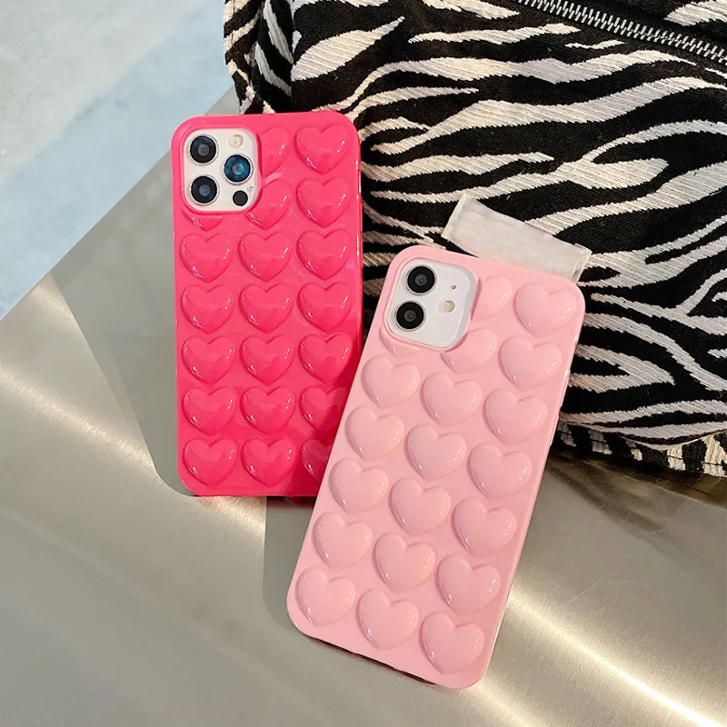 Lovebay 3D Love Heart Silicone Phone Cases For iPhone 11 12 13 14 15 Pro Max X XR XS Max 7 8 14 15 Plus Soft Back Bumper Covers