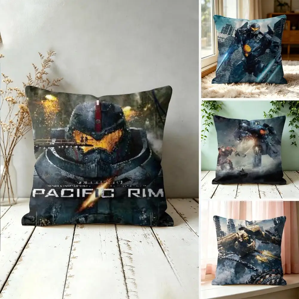 P-Pacific R-Rim Cushion Cover Plush Fabric Soft Double-Sided Printed Sofa Warm Winter Home Gift Pillow Cover