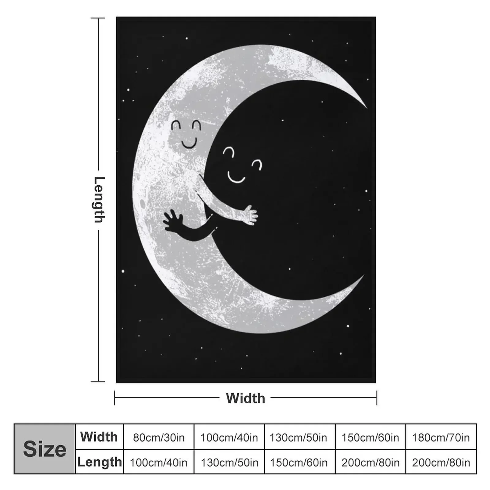 Moon Hug Throw Blanket couch cozy soft plush fuzzy picnic outdoor blanket