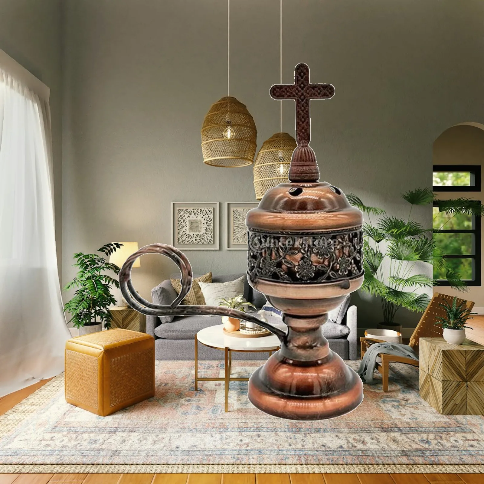 Perforated Incense Burner with Lid, Ventilated Perforated Incense Burner for