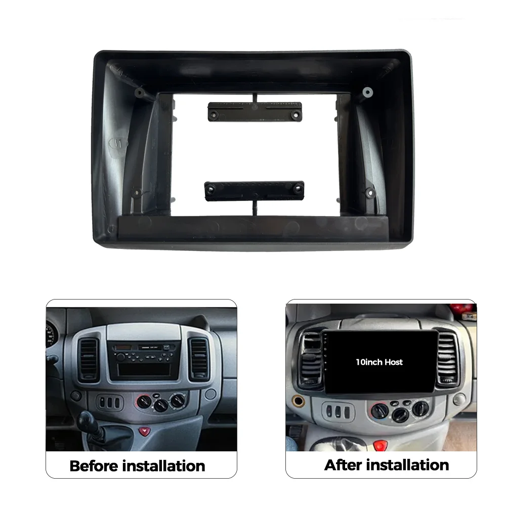10 Inch Car Center Console Frame Panel Adapter Android Radio Instrument Panel for Renault Trafic 2001-2010/Nissan Primastar/Opel