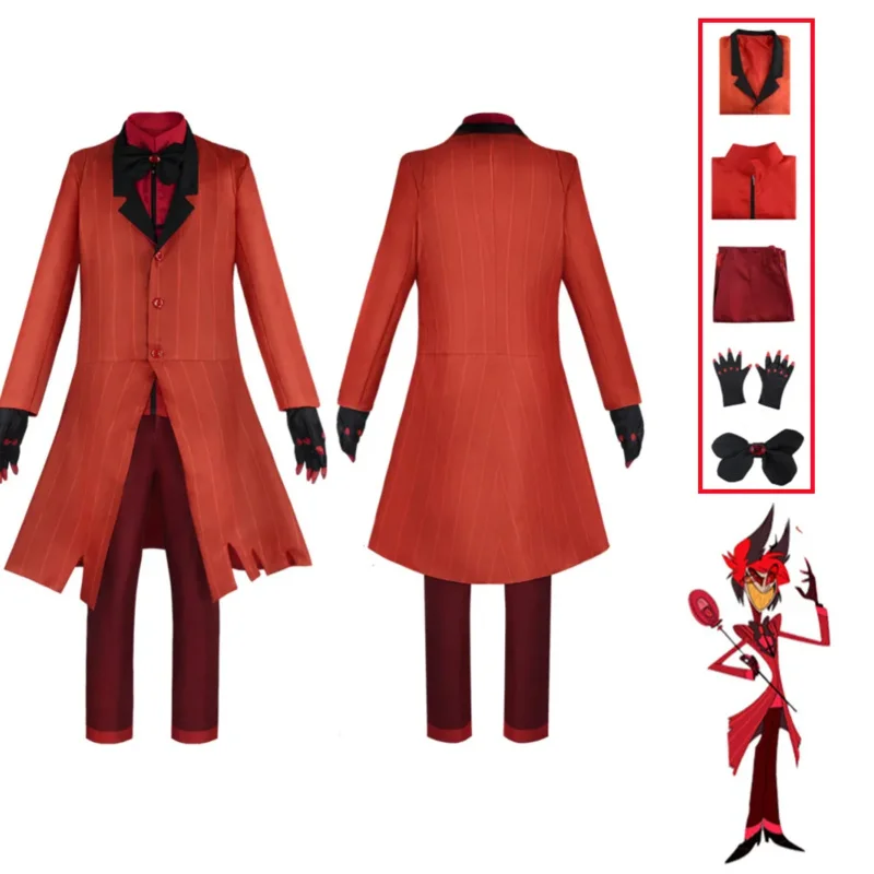 

Alastor Cosplay Costume Wig Hazbin Anime Hotel Devil Radio Demon Uniform Accessories Halloween Christmas Carnival Full Set Cos