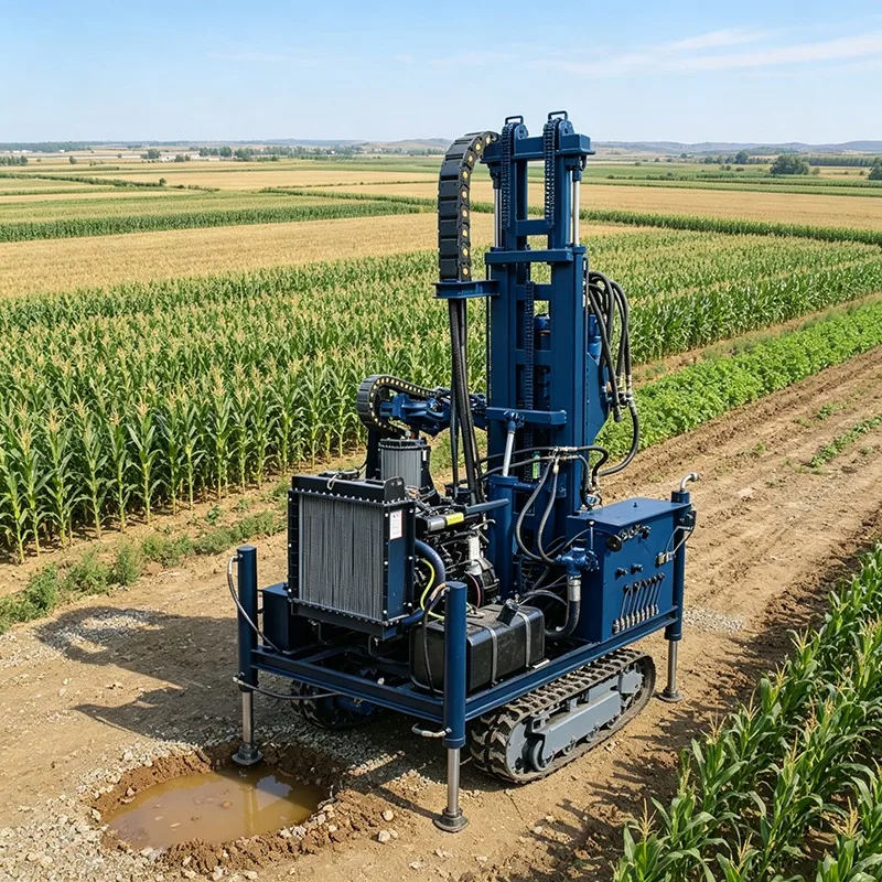 Crawler Pneumatic Water Well Drill Rig 400m Deep Rotary Air Boring Machine For Geothermal Surveying And Research Studies