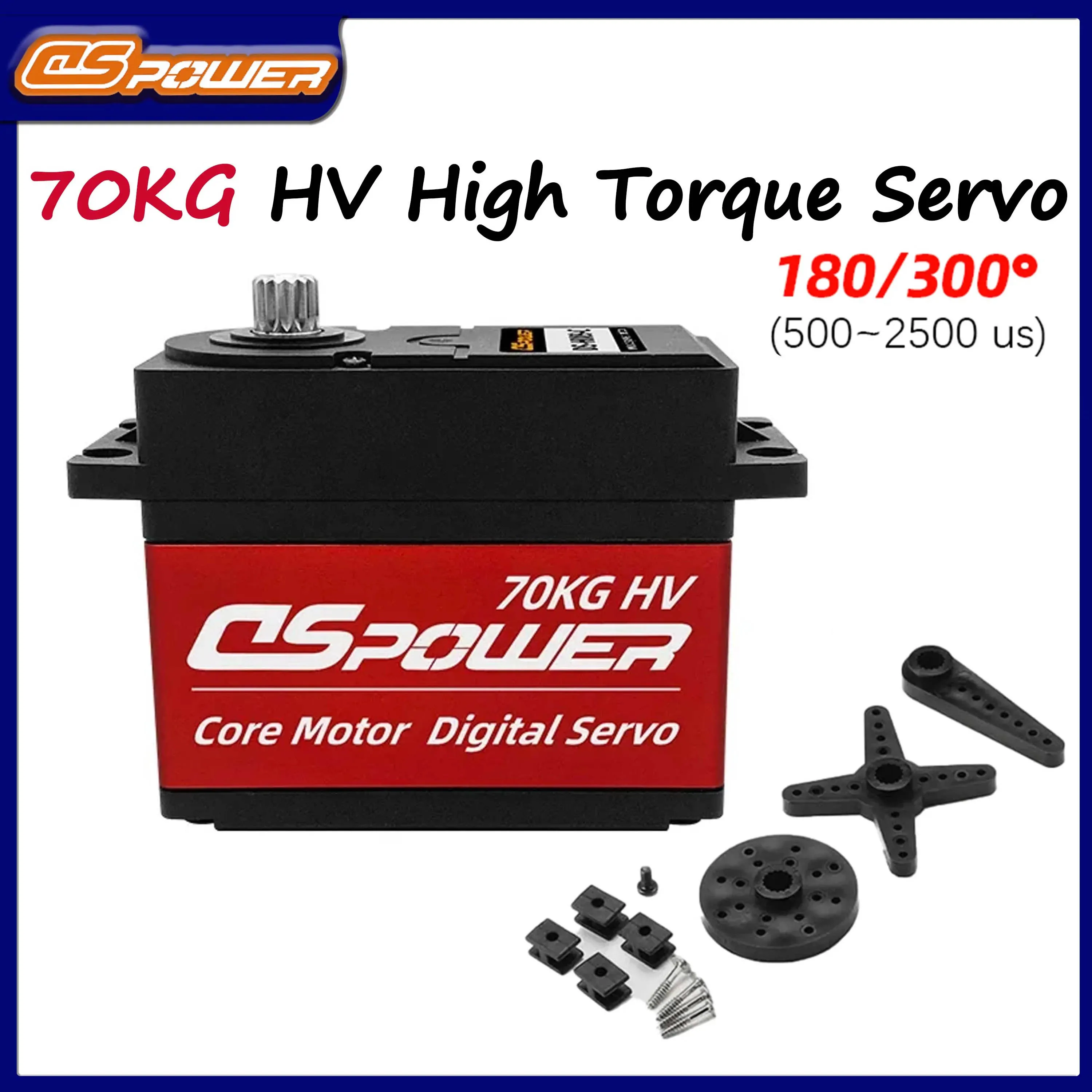 

Сервопривод 70 кг с высоким крутящим моментом, стальными шестернями и высоким напряжением для радиоуправляемых моделей 1/5, 1/8: внедорожников, краулеров, роботов (Redcat, Axial, Traxxas)