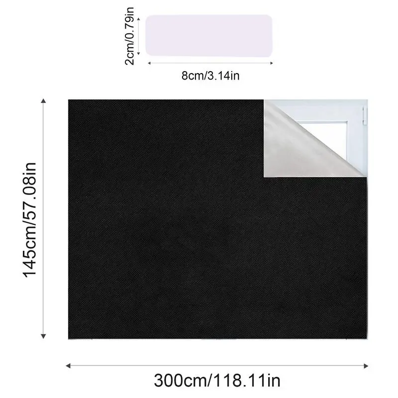 Zdejmowana 100% blokująca światło ciemna ściereczka okienna DIY całkowicie zaciemniająca szkło prywatność przyciemniająca odcień okna czarna