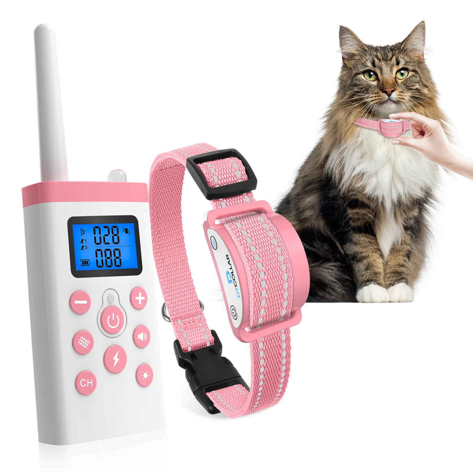

Cat Training Collar With Remote, Stop Barking & Meowing Beep Vibration Shock Modes, Electric Cats Bark Collar For Outdoor Cats