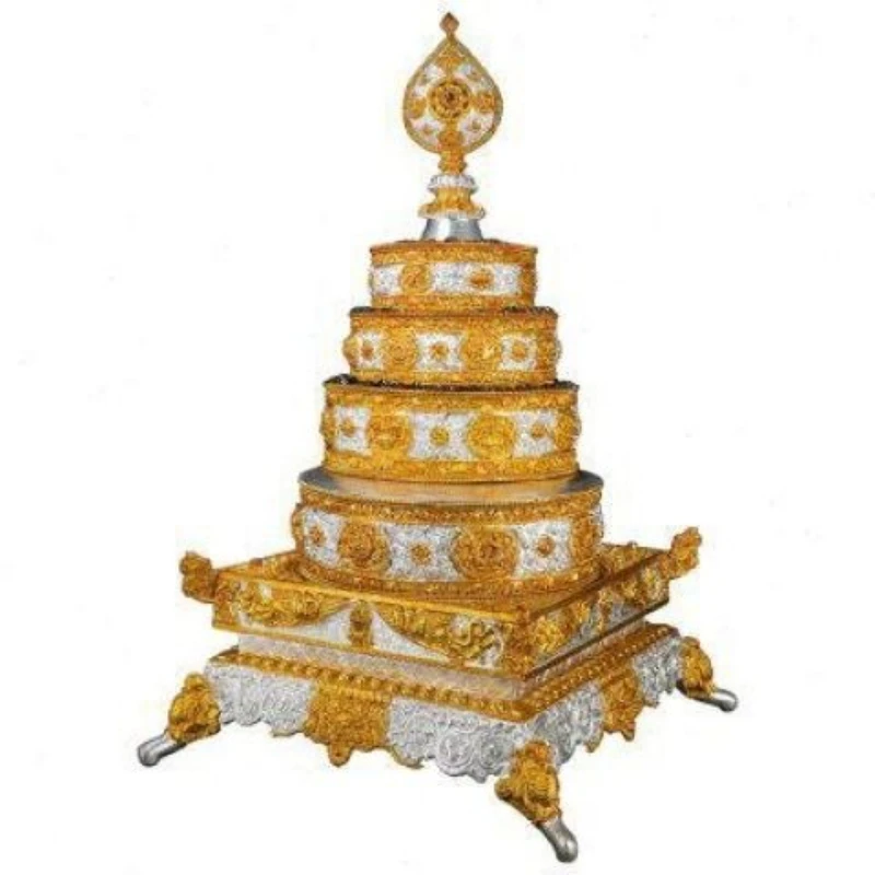 

Pure copper handmade silver gilt mancha Luo ornament Buddhist hall offering