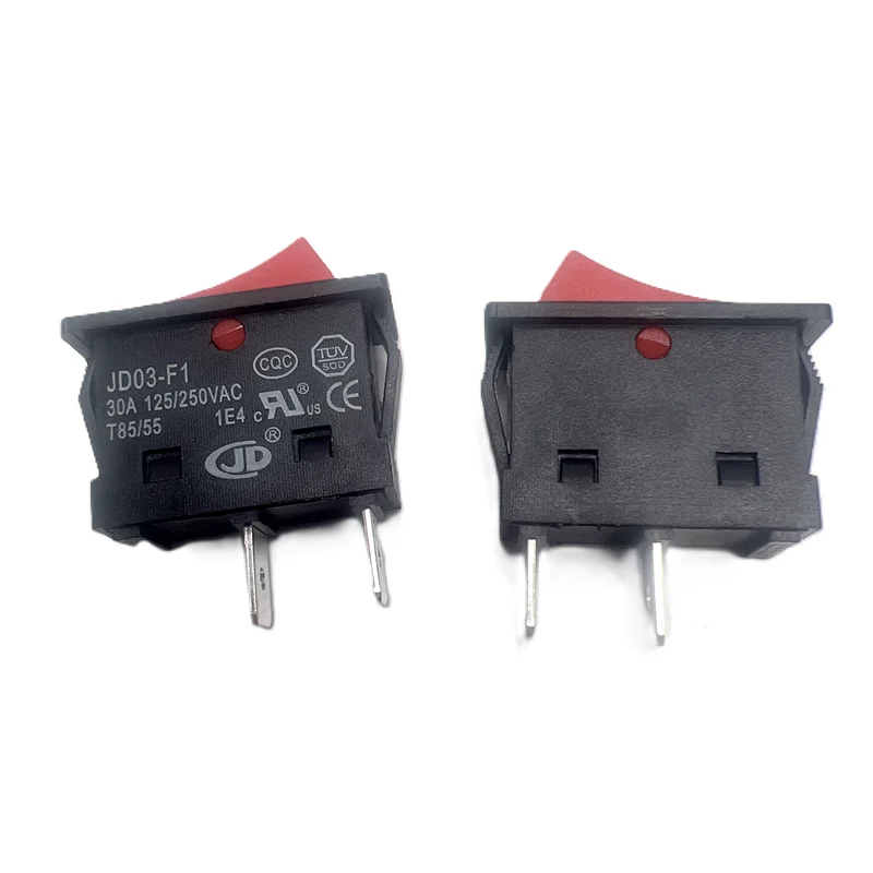 5Pcs JD03-F1 Rocker Switch 2-Pin ON-OFF 30A 125/250VAC Latching Power Switch for Welding Machine