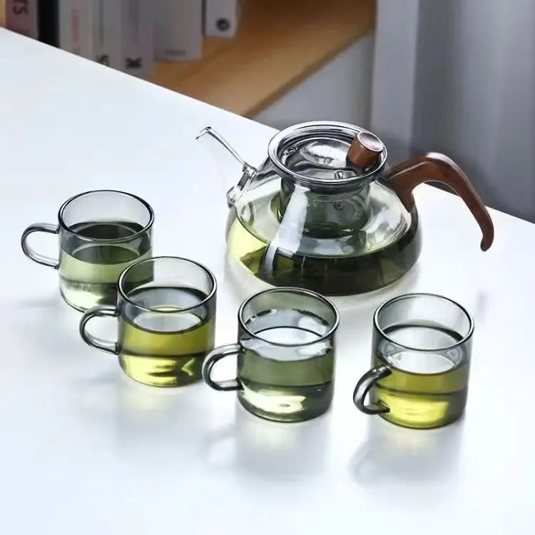 Wooden handle high temperature resistant glass teapot electric ceramic stove tea household set xiyuan teapot tea set