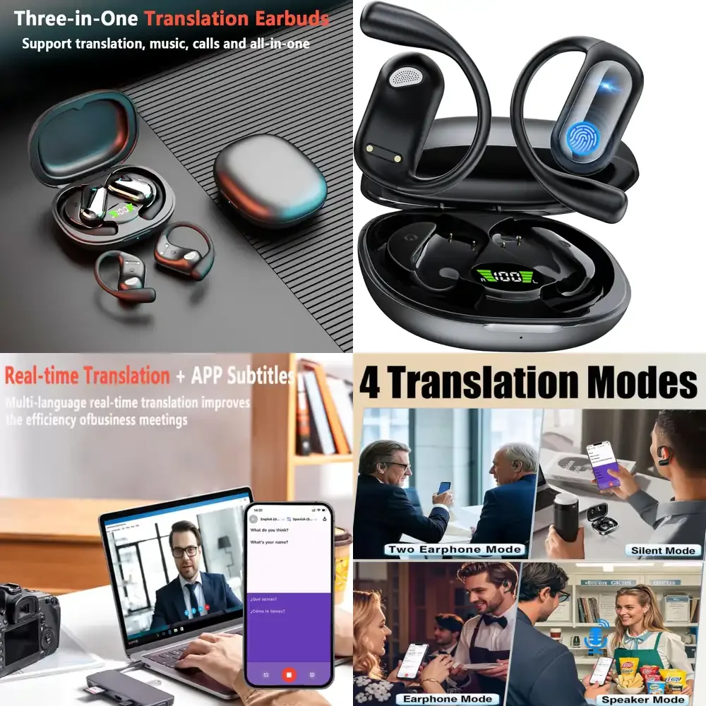 

Беспроводные наушники для перевода речи в реальном времени с ИИ, 144 языка и диалекта, для путешествий. Новинка.