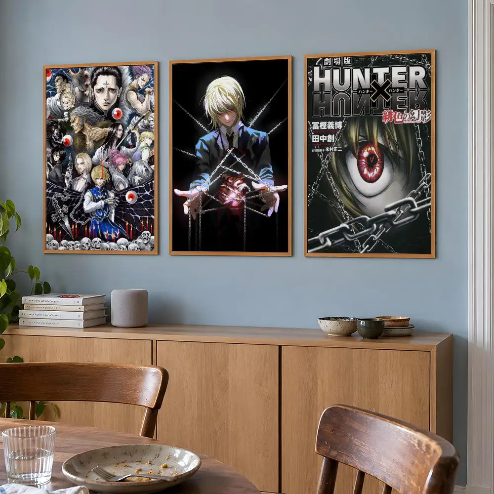 Anime Hunter Hunter Gon Killua Hisoka Poster Wall Art Print HD Aesthetic Artwork Waterproof Printing For Fans Home Decor Gift