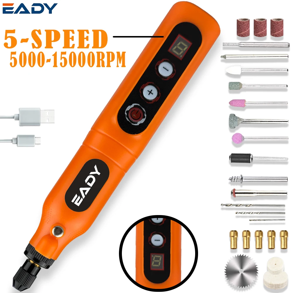 Wireless Rotary Tool 13000mAh Battery 5 Variable Speed Mini Cordless Grinder Pen Style Electric Grinding Polishing Kit for DIY