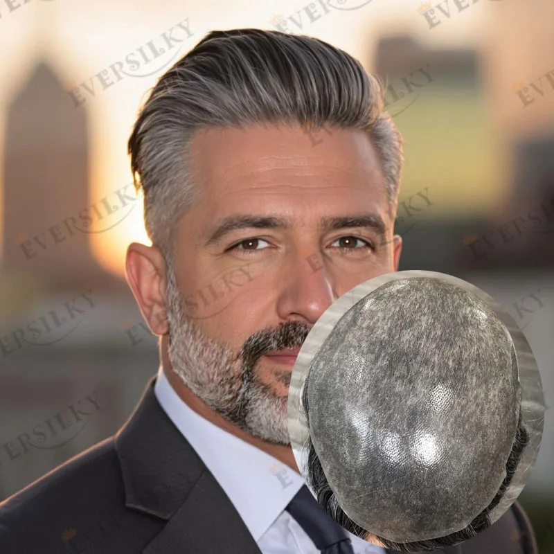 

Серая, блондинка, коричневая, натуральная линия роста волос, плотность 130, ультратонкая основа для кожи, невидимая C-образная Vlooped, основа 0,06 мм, человеческие волосы, мужской парик