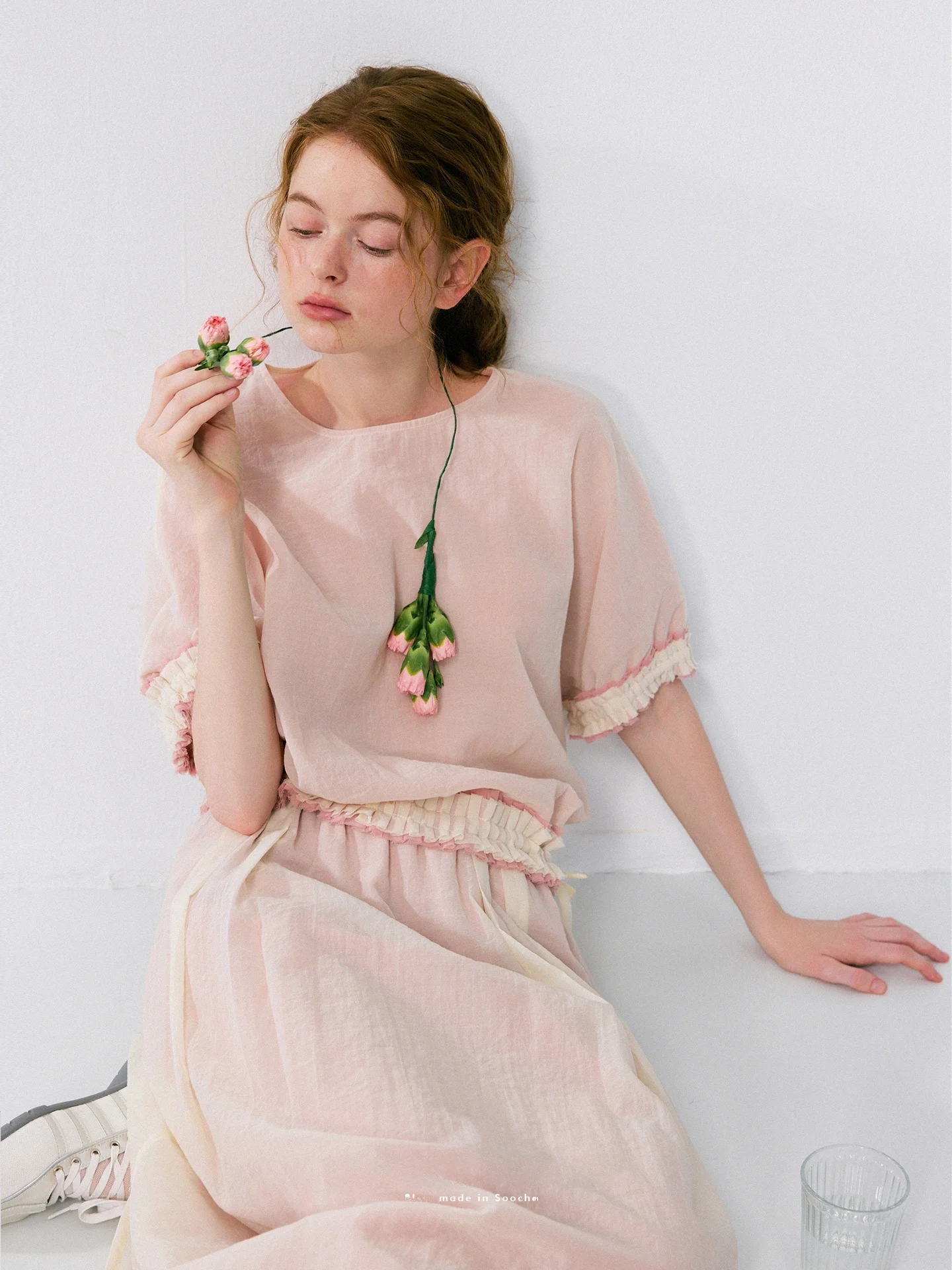 

Летняя женская юбка PIGGIE PIGGIE из мягкого хлопка с внешним слоем из фатина, кружевной отделкой и завязками, дышащая и комфортная