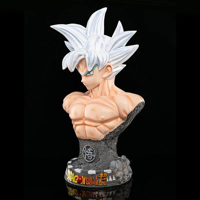 Figuras de Anime de Dragon Ball Goku, busto Morena de pelo plateado Gk, estatua de máxima intención, modelo de adorno, juguetes coleccionables, 45cm