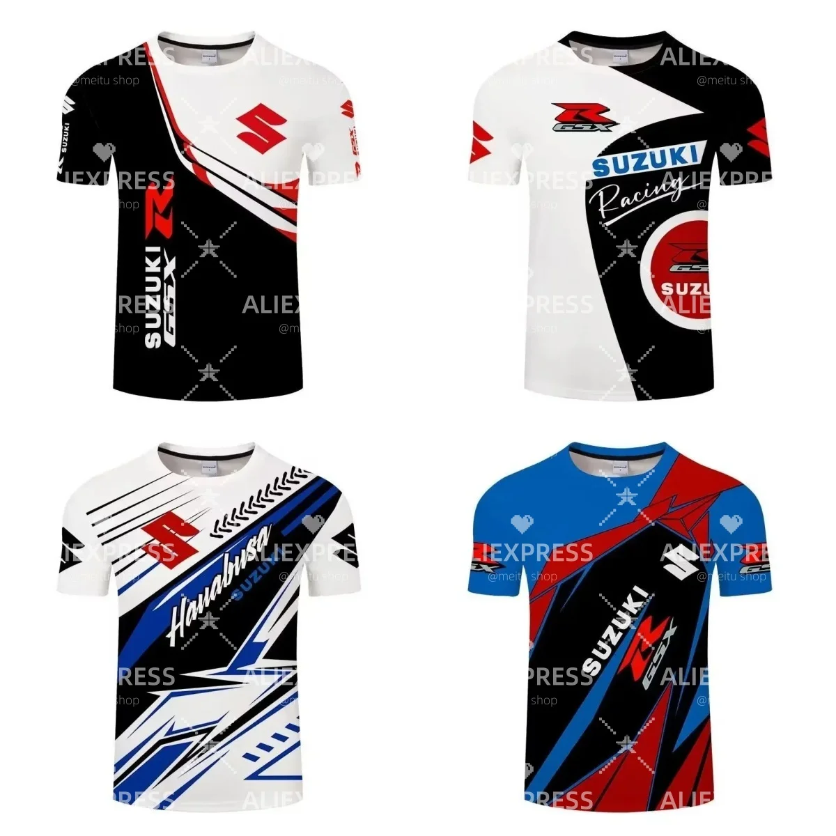 

New Summer Motorcycle Riding Digital Printed Short Sleeved Trendy and Personalized Quick Drying T-shirt Breathable Loose Moto