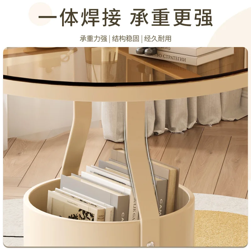 طاولة القهوة الخفيفة الفاخرة بلاطة الصخور حافة أريكة مستديرة قليلة بسيطة الإبداعية غرفة نوم السرير طاولة صغيرة شرفة طاولة مستديرة صغيرة