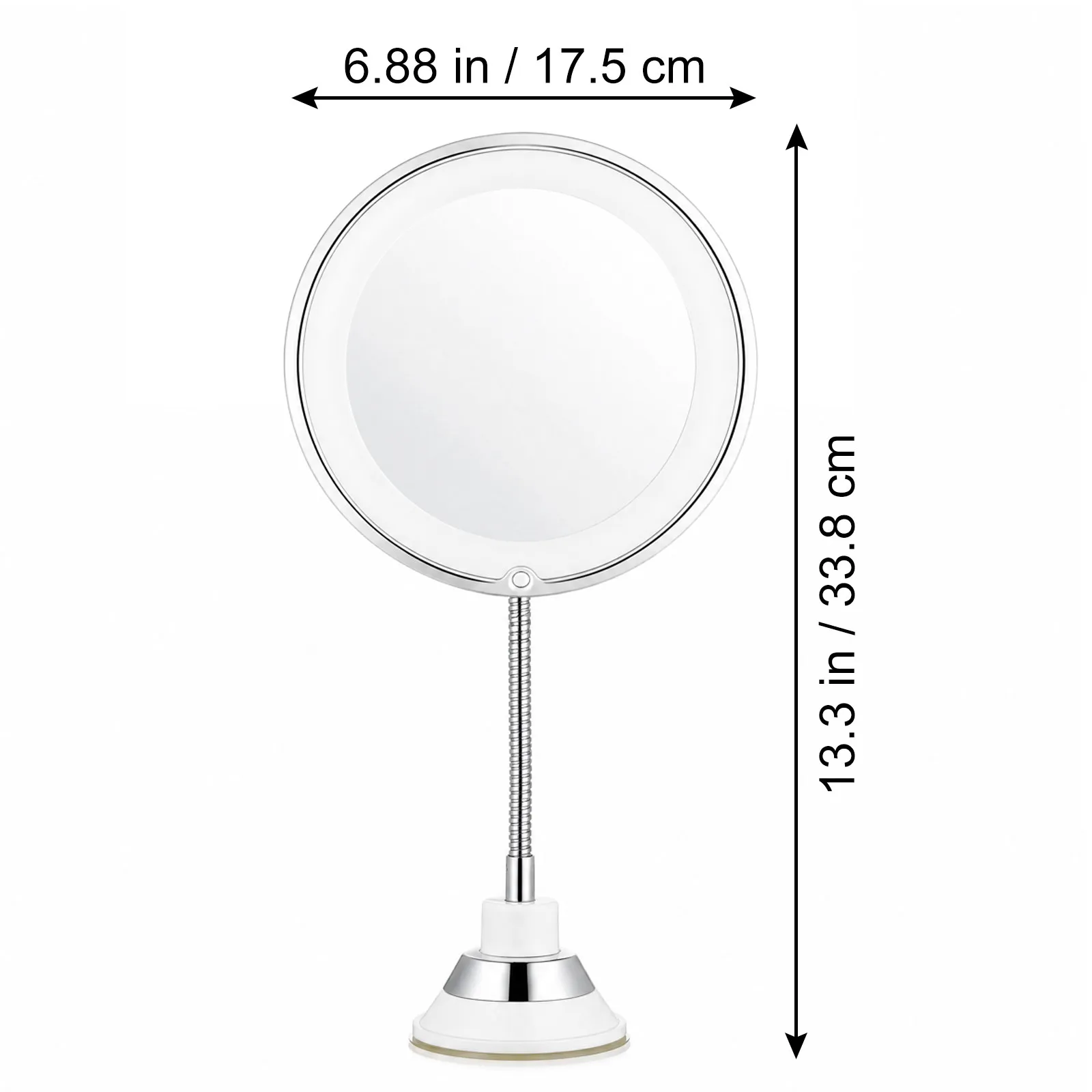 10X Magnifying LED Light Makeup Mirror 360 Rotation Suction Cup Mounted Vanity Mirror for Eye Makeup Precision