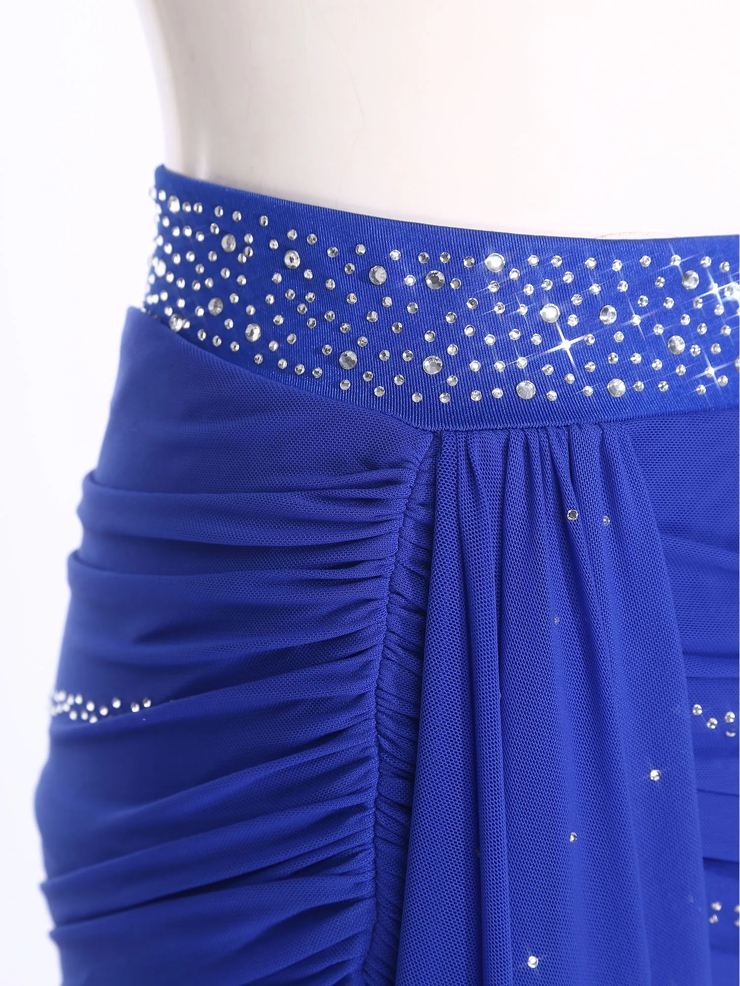 Damskie spódnice do tańca latynoamerykańskiego salsa rumba jazz tango, kostiumy sceniczne, błyszczące dżety, kostiumy do występów, przezroczysta spódnica z siateczki.