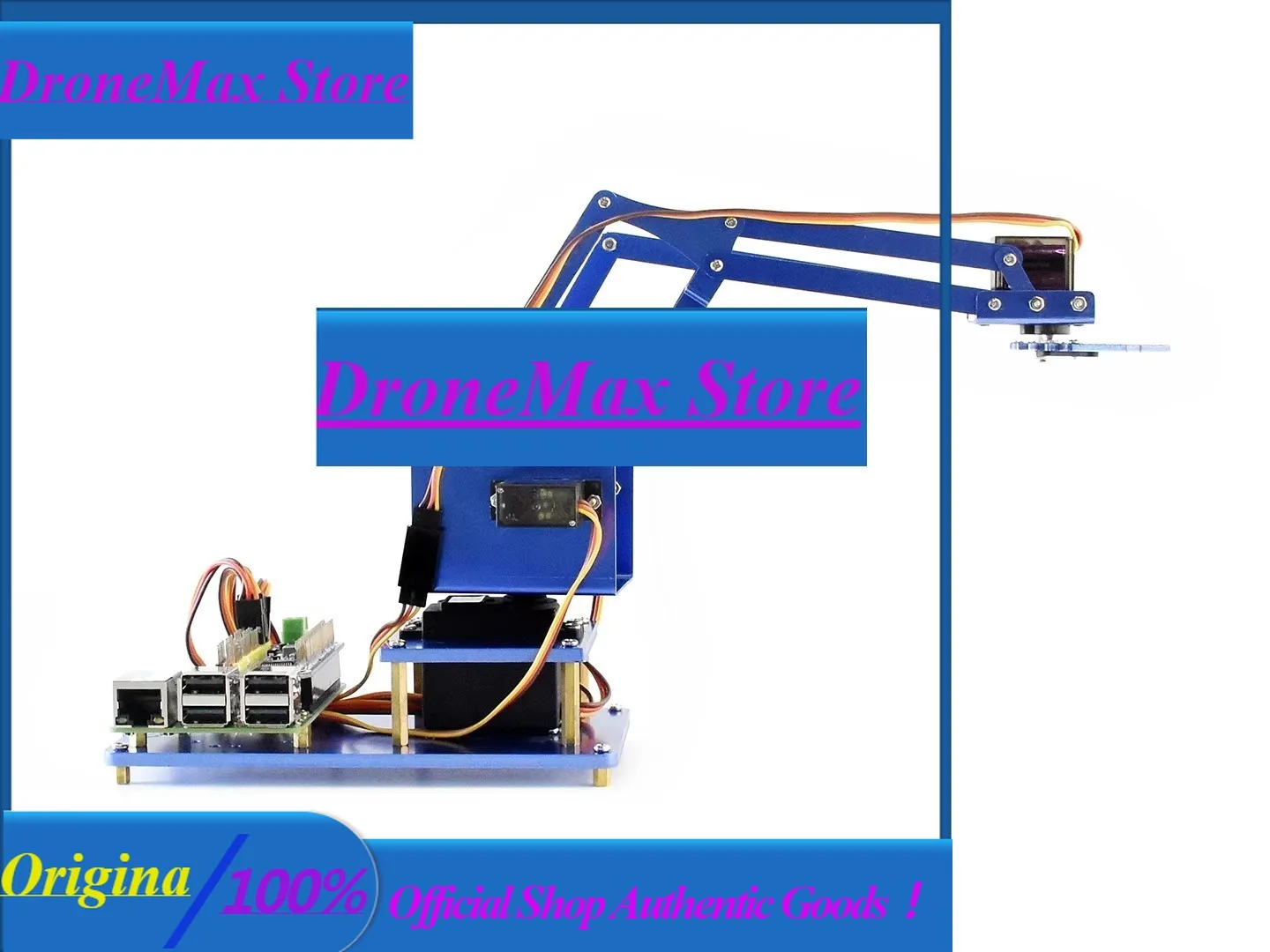 DroMaRaspberry Pi 4-DOF Metal Robotic Arm Kit - Bluetooth/WiFi Controlled, With Servo Driver HAT