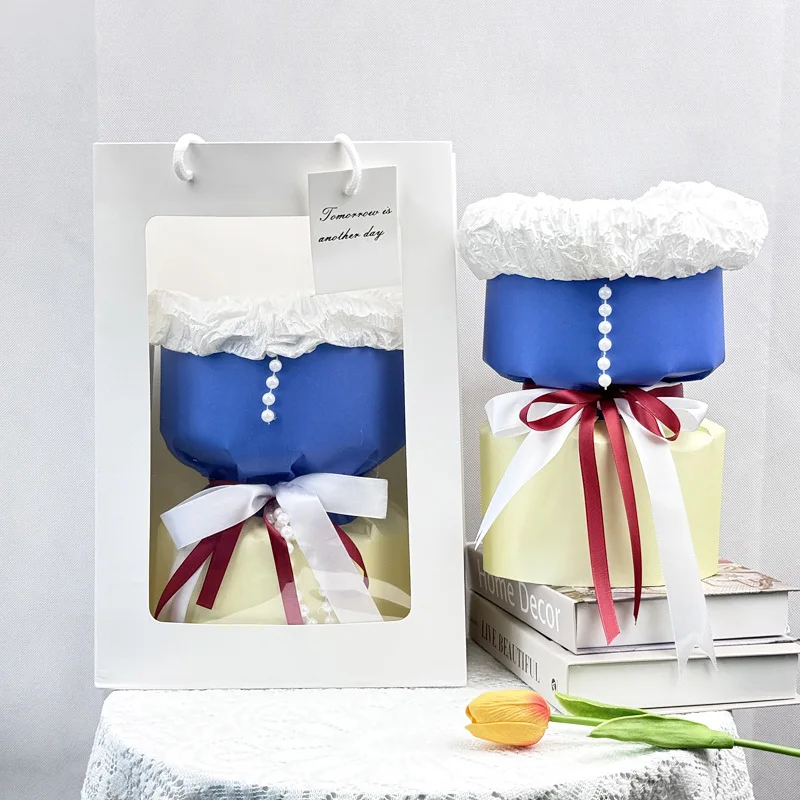 Handmade Creative Day Flower  Half-Finished Product No-Need-To-Make Small Wind DIY Flower Bouquet  Gift for Women