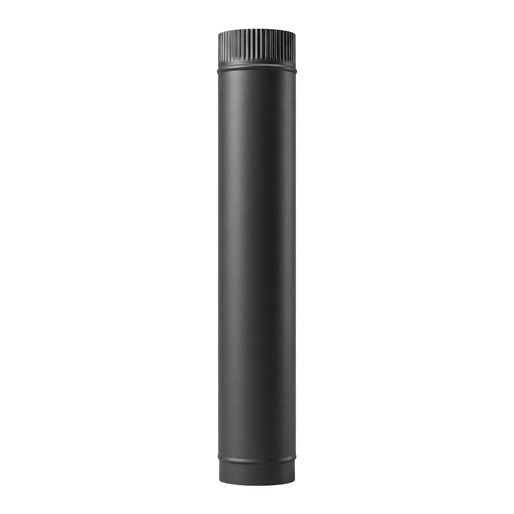 Black Stainless Steel Flue Pipe 50cm for Fireplaces For Wood Burning 0.6mm Thick Tapered Flared for Stable Smoke Ventilation