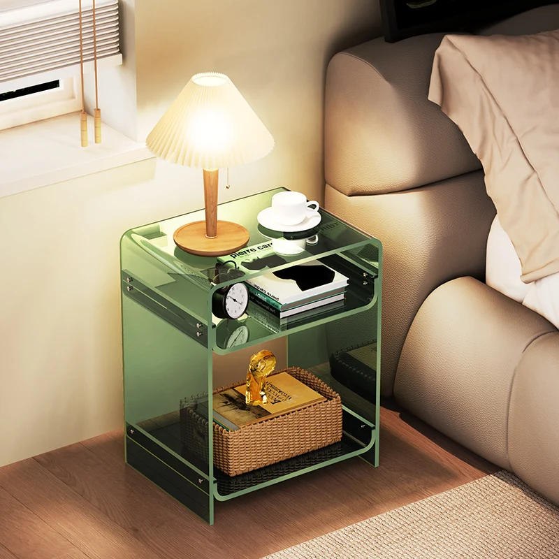 Акриловая прикроватная тумбочка, маленькая детская прикроватная тумбочка, шкаф для хранения, креативная простота, чрезвычайно узкая и прозрачная.