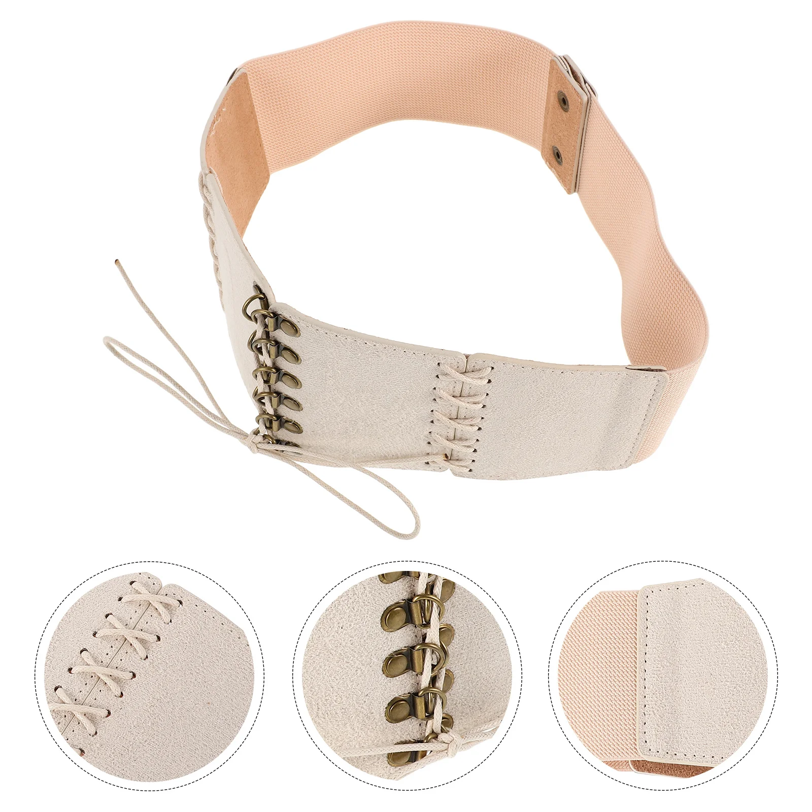 

Wide PU Faux Waist Belt with Elegant Knot Design Adjustable Dress Belt Women Wide Corset Waist Cinch Vintage Style