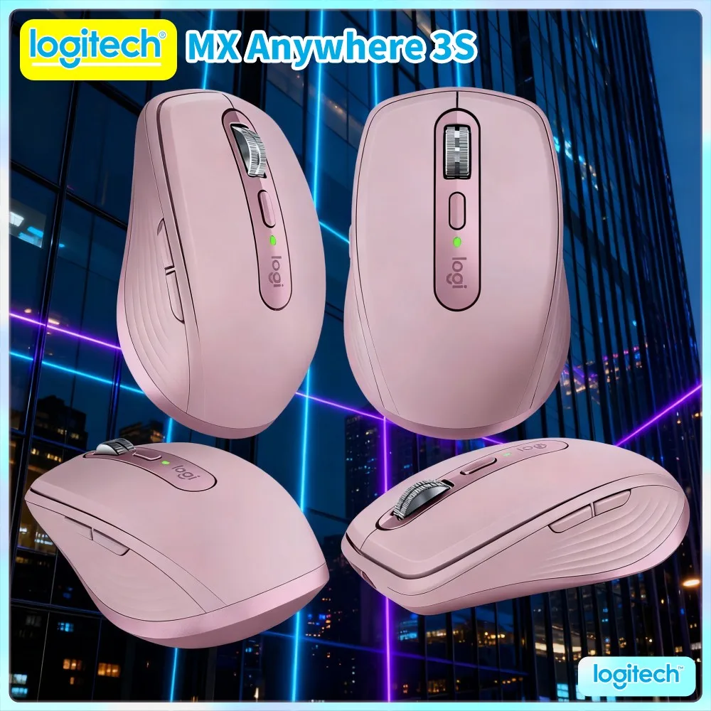 Professional Logitech MX Anywhere 3S Mouse - 8K DPI, Hyper-Scroll, Silent Click, 3-Device Connect For Office & Travel