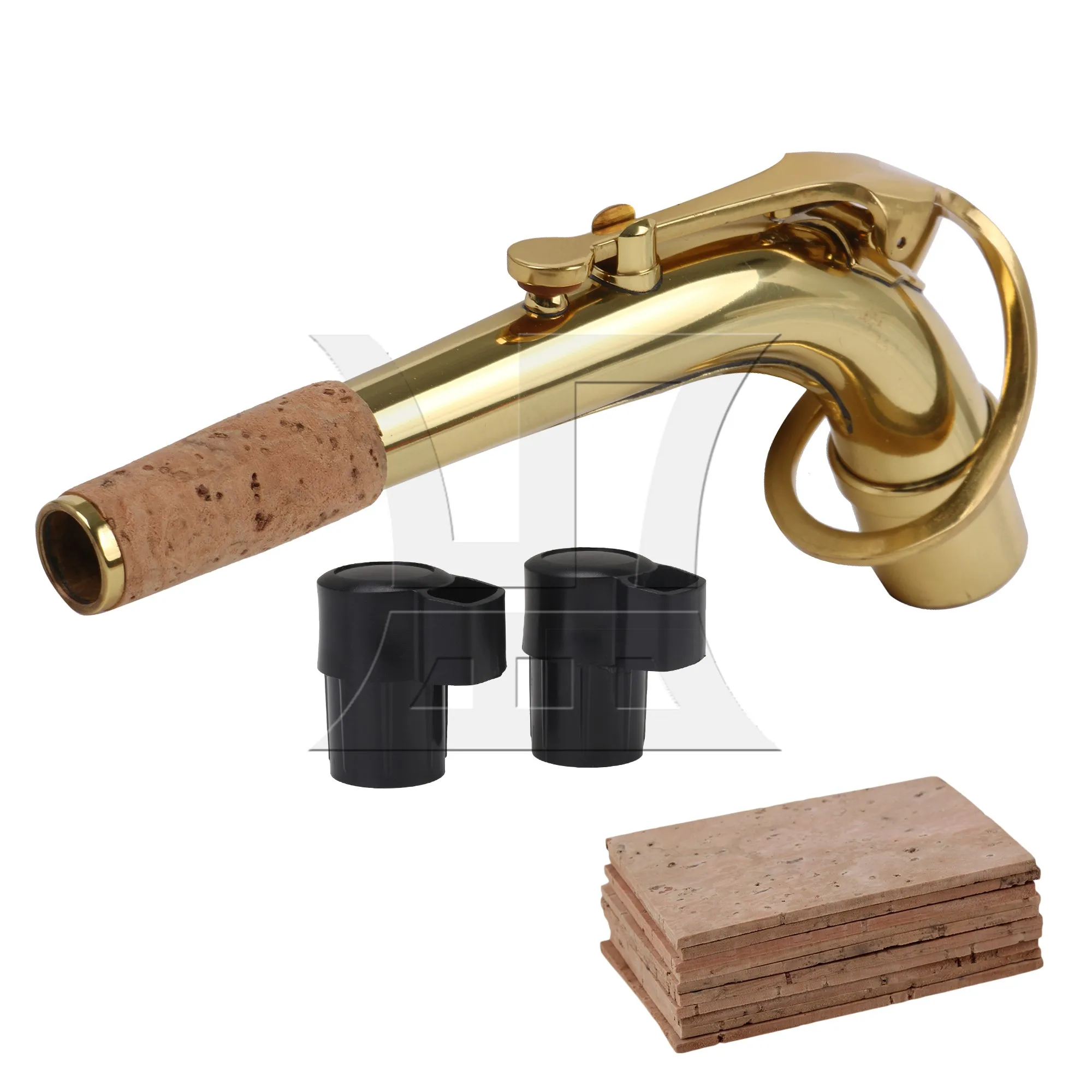 

YIBUY Alto Saxophone Bend Neck with 2pcs Sax End Caps & 10pcs Clarinet Neck Corks Replacement Kit