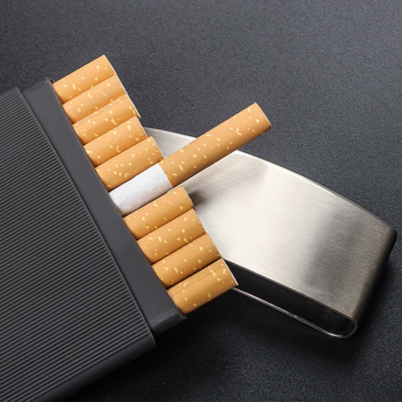 Ultra-thin 10 Pcs of Cigarette Case Men Waterproof and Pressure-proof Portable Metal Cigarette Case Cigarette Accessories