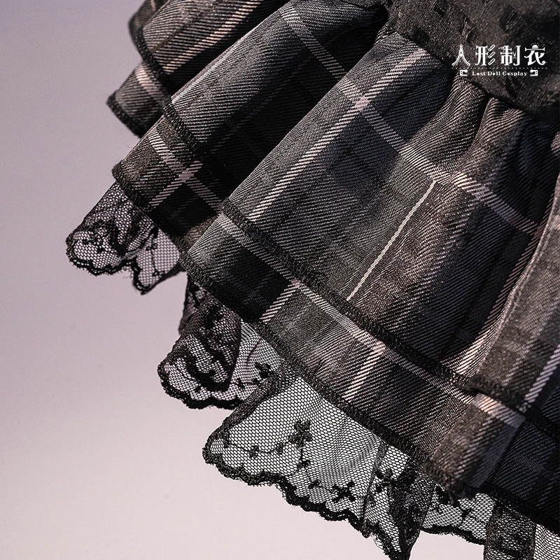 일본 레이스 스탠드 칼라 오프숄더 긴팔 하트 버튼 셔츠 하이웨이스트 비즈 체인 플래드 스커트 투피스 세트 여성