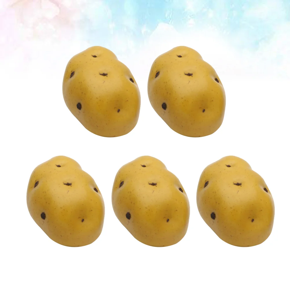 5 Pcs Decor Simulation Vegetable Model Potatoes Photography Props Decorate Mold