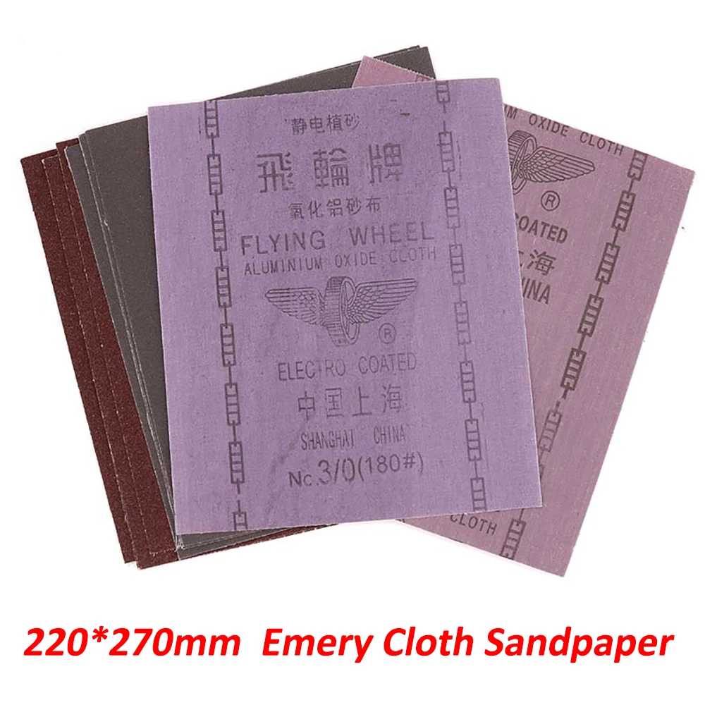 

2/5 Sheets Emery Cloth Sandpaper Aluminum Oxide Abrasive Sandpaper Sheets for Metal Polishing Sanding 46 80 120 150 240 Grit
