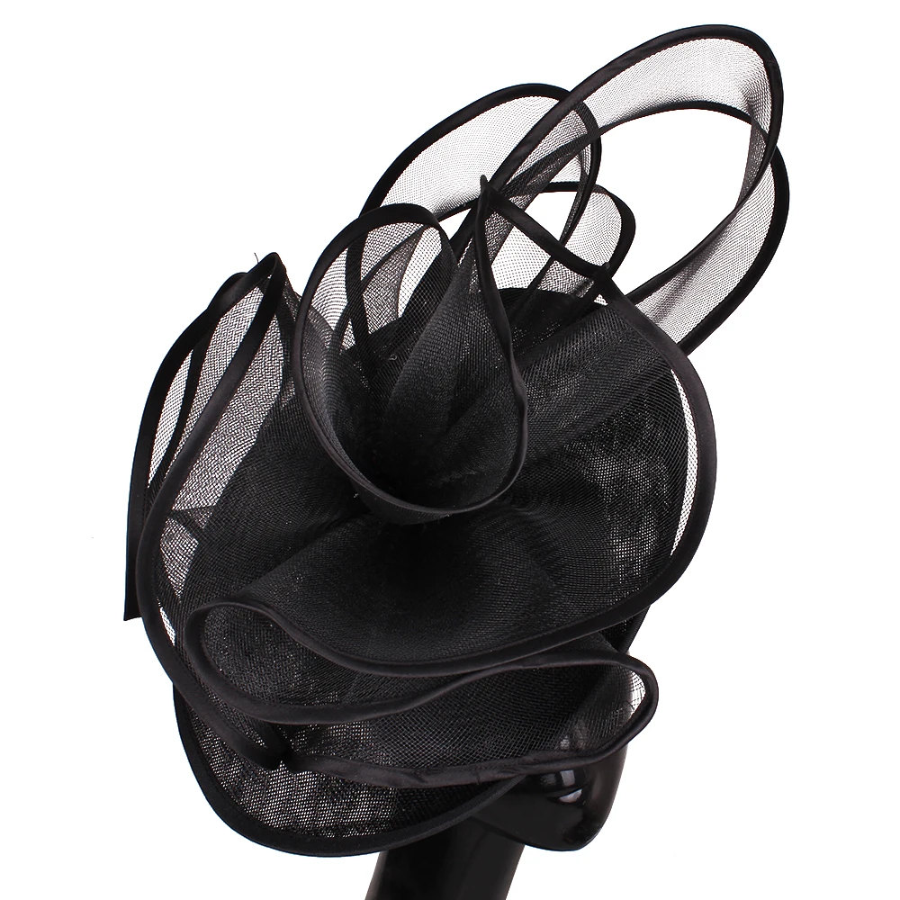 Big Fascinator Hat For Women Ladies Formal Dress Party Derby Headpiece Cocktail Flower Headwear Hairpin Bride Hair Accessories