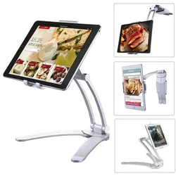 Soporte de montaje para tableta de cocina, montaje de pared ajustable para iPad Air 2 en 1 Mini Pro, soporte de escritorio para iPad Samsung