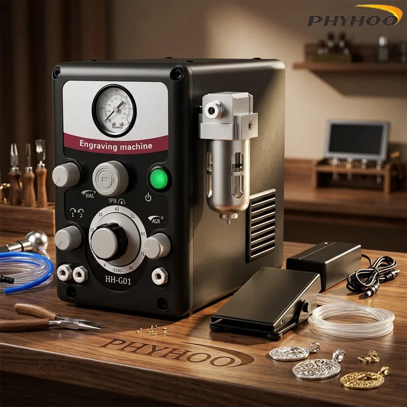PHYHOO Magnetic Tumbler Jewelry Polisher 400g Capacity Deburring Cleaning Machine 2000RPM Benchtop Metal Parts Polishing Finishe