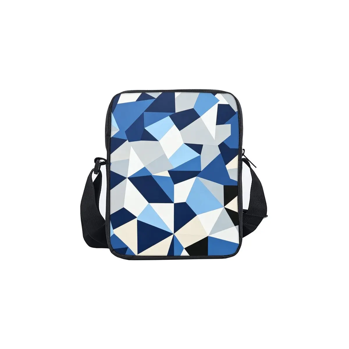 Geometric Triangle Print Single Sided Messenger Bag for Boy/Girls Children Best Gifts 2D Flat Cartoon Casual Crossbody Bag