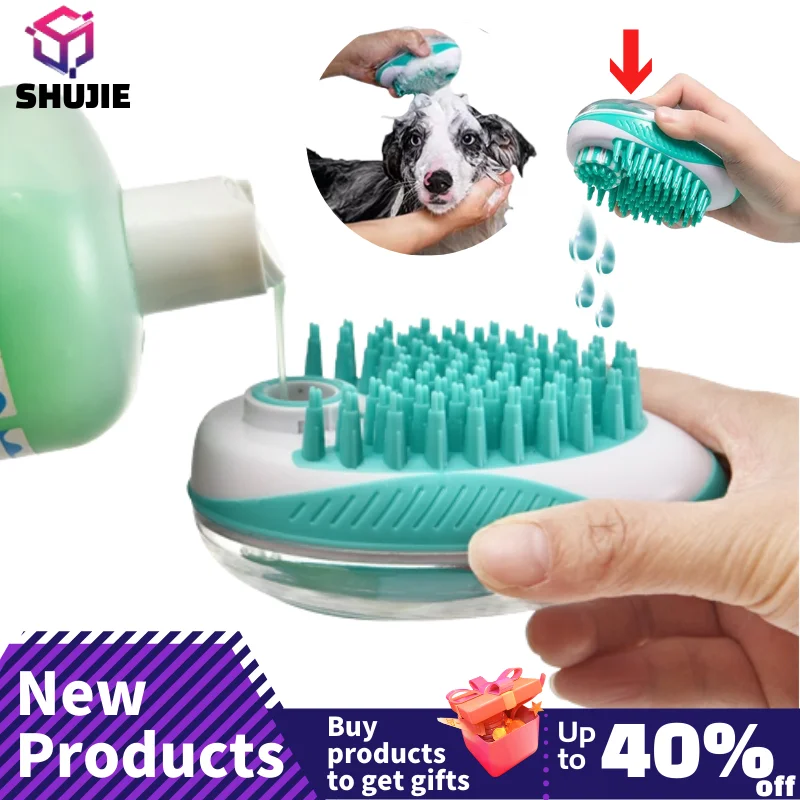 Haustier Hund Katze Bad Pinsel 2-in-1 Pet SPA Massage Kamm Weiche Silikon Haustier Dusche Haar Pflege zimmer Hund Reinigung Werkzeug Pet Liefert