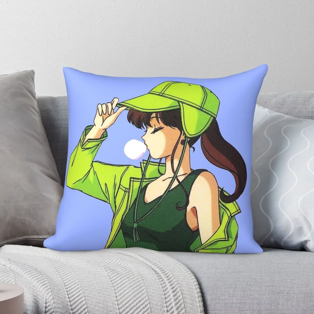 Makoto Kino Square Pillowcase Polyester Linen Velvet Pattern Zip Decor Throw Pillow Case Room Cushion Cover 45x45