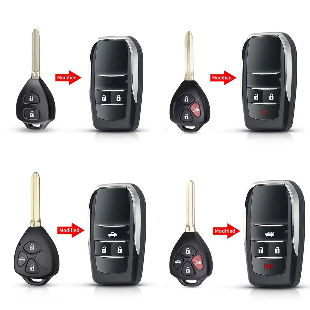 2/3/4 Buttons Fob Modified Key For Toyota For Reiz For Camry Rav4 For Yaris For Corolla 4Runner Avlo 2017 2019 Flip Key Shell