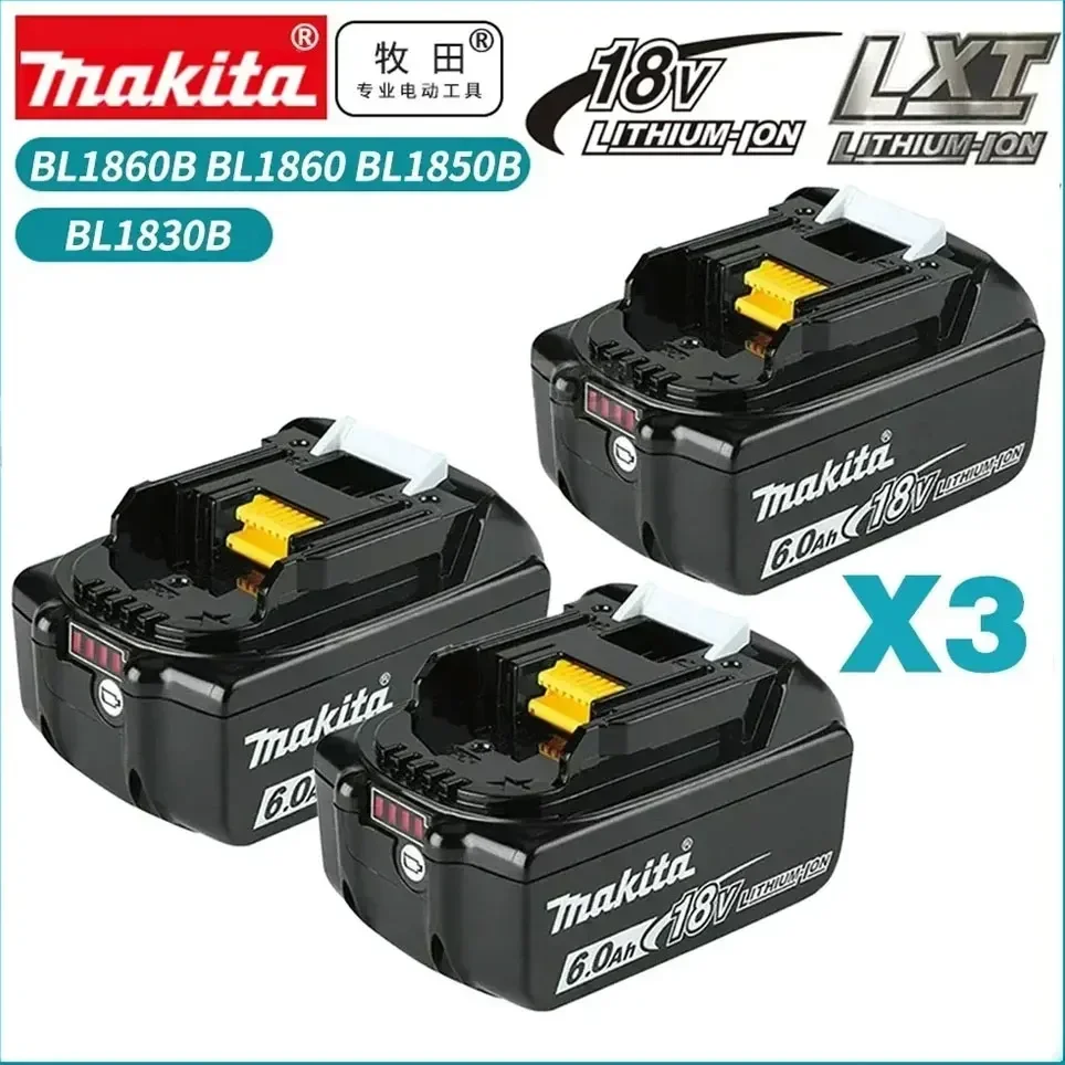 Original 18v 6ah makita elektro werkzeug wiederauf ladbare li-ion batterie 18v bohrer ersatz batterien bl1830 bl1840 bl1850 bl1860b