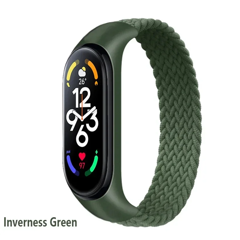 Cinturino per Mi band 7 8 6 5 Bracciale in nylon intrecciato Solo Loop pulseira Miband4 Miband5 Miband6 Cinturino xiaomi Mi band 4 3 5 6 7 8
