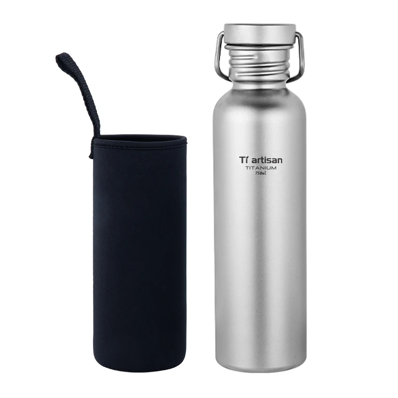 AliExpress Tiartisan Titanium Ultralight Cycling Water Bottle Outdoor Hiking Climbing Drinking Bottle Reusable Wide Mouth Sports Bottle