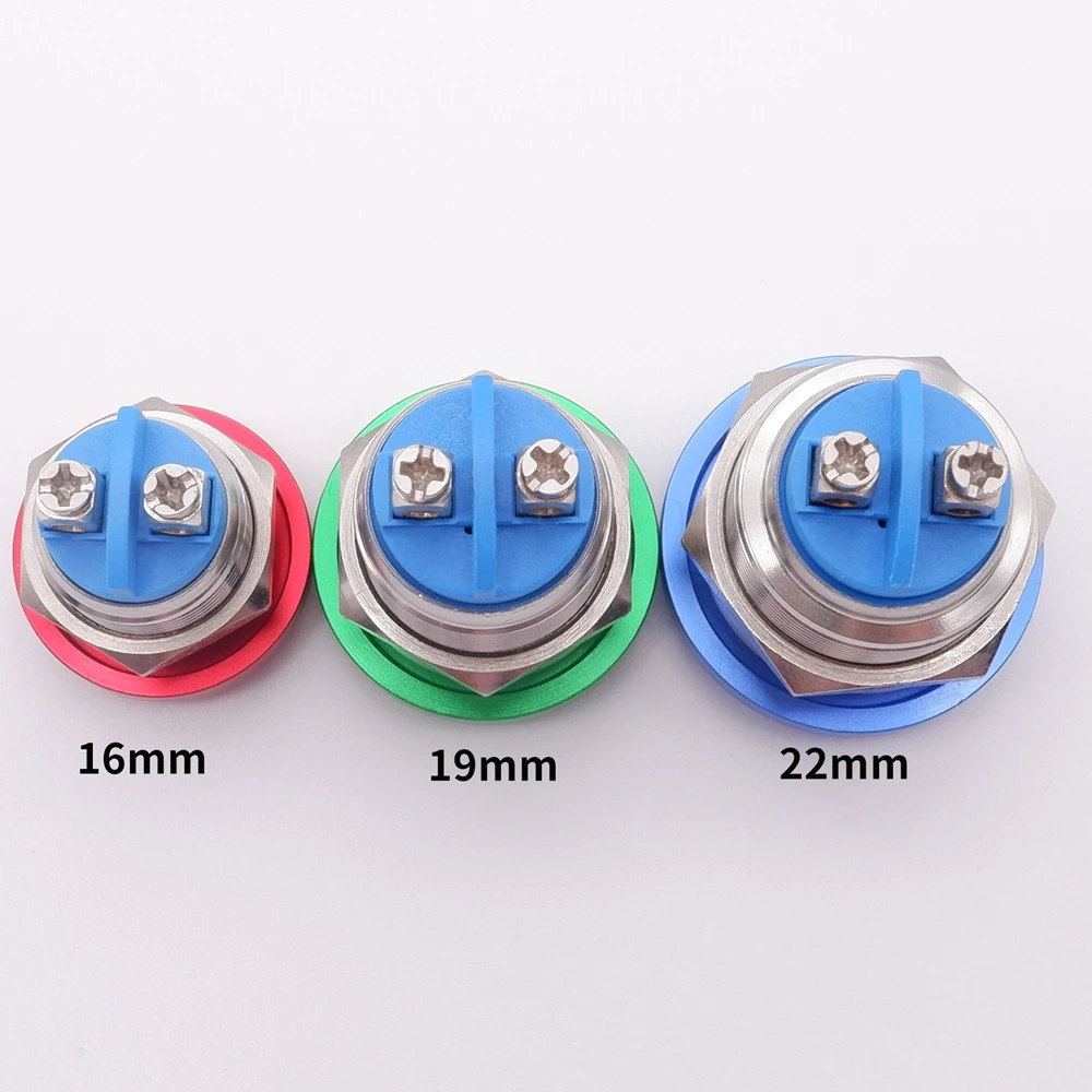 Interrupteurs poussoirs de commande de déconnexion, bouton d'arrêt, sonnette d'alimentation, borne à vis à Cristal automatique, acier inoxydable, tête de pièce plus lente, 16mm, 19mm, 22mm