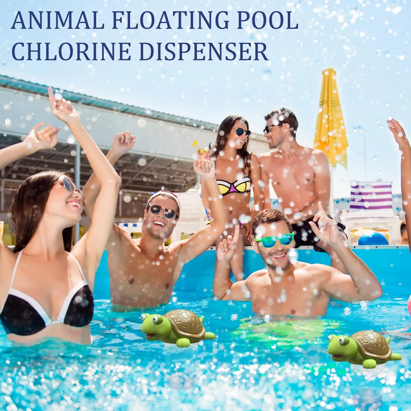 

Дозатор хлора в виде черепахи для бассейна, милая черепаха, держатель для таблеток хлора, поплавок, безопасный прозрачный плавающий хлоратор с животными для отеля