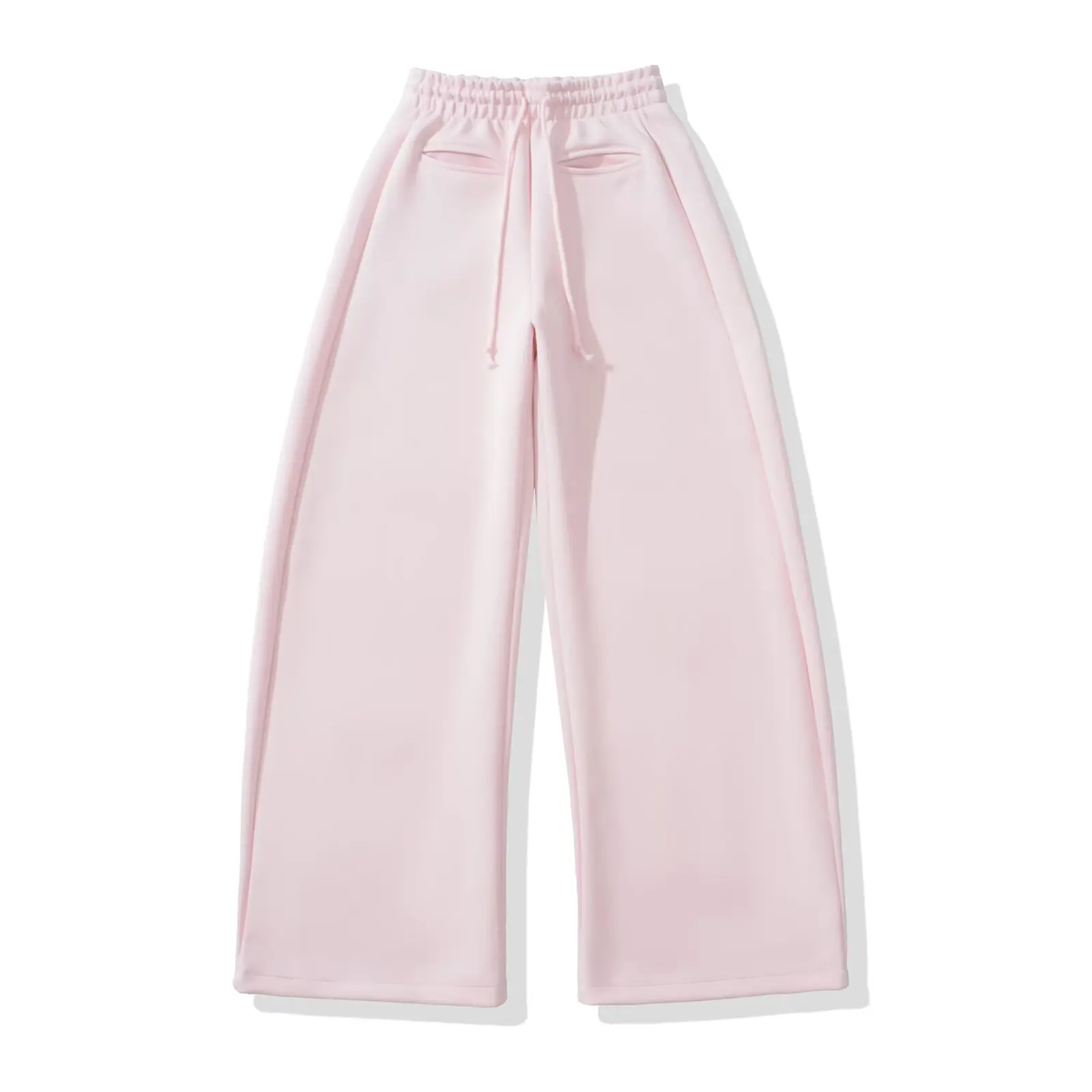 Pantaloni casual a gamba larga con strato d'aria retrò americano da donna Pantaloni casual larghi in vita elastica sottile quotidiana tutto-fiammifero misto cotone