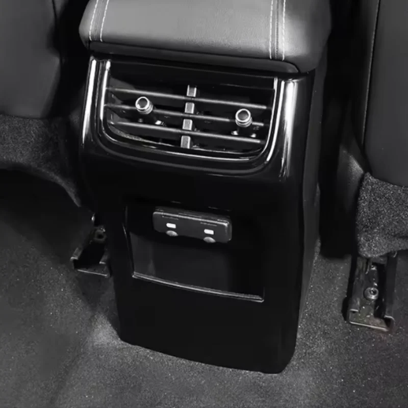 For GWM Great Wall Tank 300 2022-2023 ABS Carbon Car armrest box rear anti kick air outlet decorative frame sticker accessories