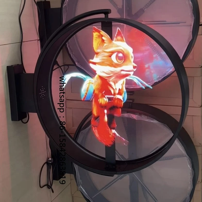 Outdoor Wall Mounted Waterproof 3D Holographic Light Emitting Diode Fan Display Single/Double Side Logo Display