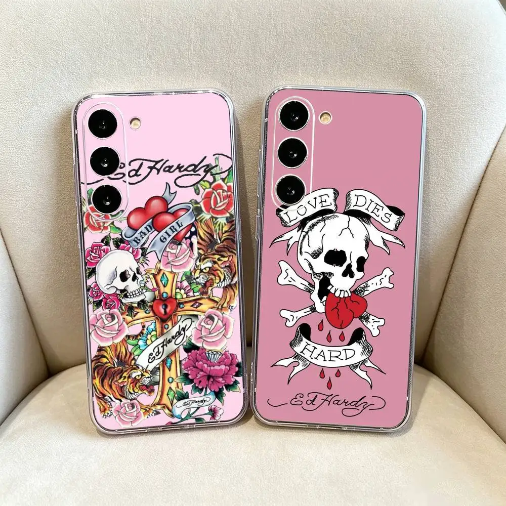 Fashion Ed Hardy Brands-S Clear Soft Silicone Phone Case for Samsung Galaxy A71, A70, A30，A52, A51, A40,